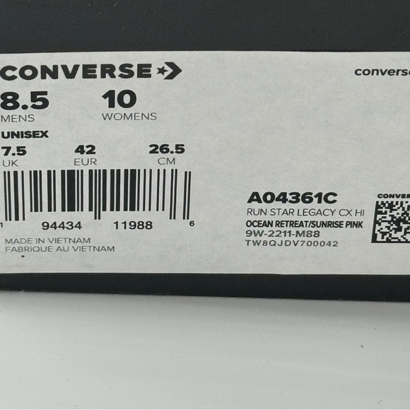 NWT Converse Run Star Legacy CX Hi Ocean Retreat Blue / Sunrise Pink UNISEX - Picture 10 of 16